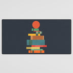 Book stack with a ball Desk Mat Gallery Image 3