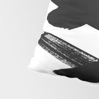 X Black & White Minimalist Abstract Mid century Ink Art Dark Brush Strokes Pillow Sham Gallery Image 4