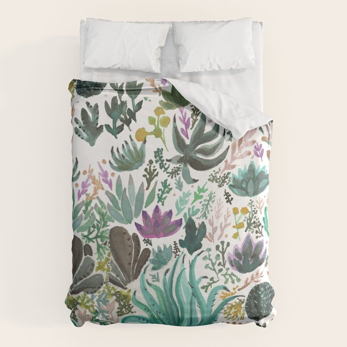 Succulent and Cacti Duvet Cover Gallery Image 1