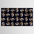 Girl with pearl earring blowing bubble gum Tablecloth Gallery Image 2