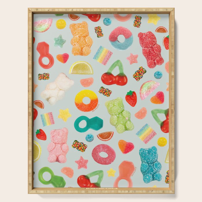 Candy Print in Blue Serving Tray Gallery Image 1