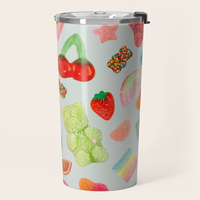 Candy Print in Blue Travel Mug Gallery Image 2