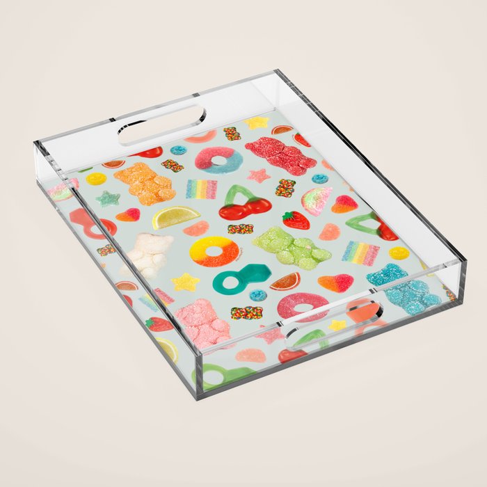 Candy Print in Blue Acrylic Tray Gallery Image 1