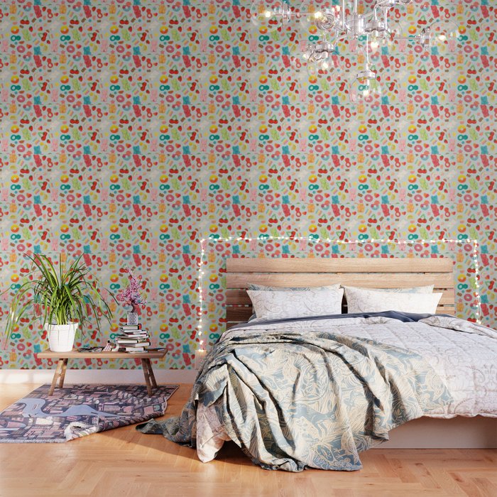 Candy Print in Blue Wallpaper Gallery Image 1