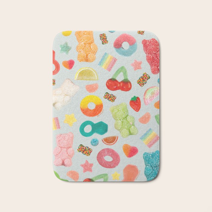 Candy Print in Blue Bath Mat Gallery Image 1