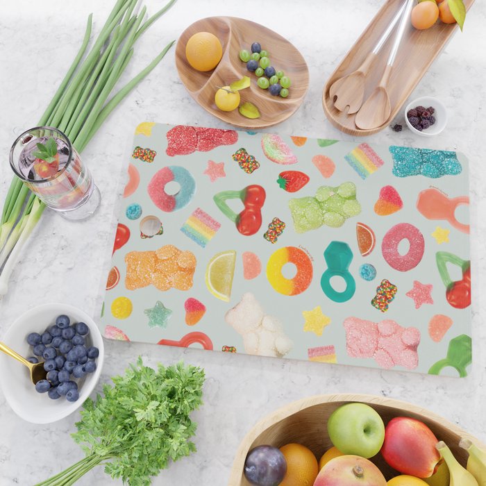 Candy Print in Blue Cutting Board Gallery Image 2