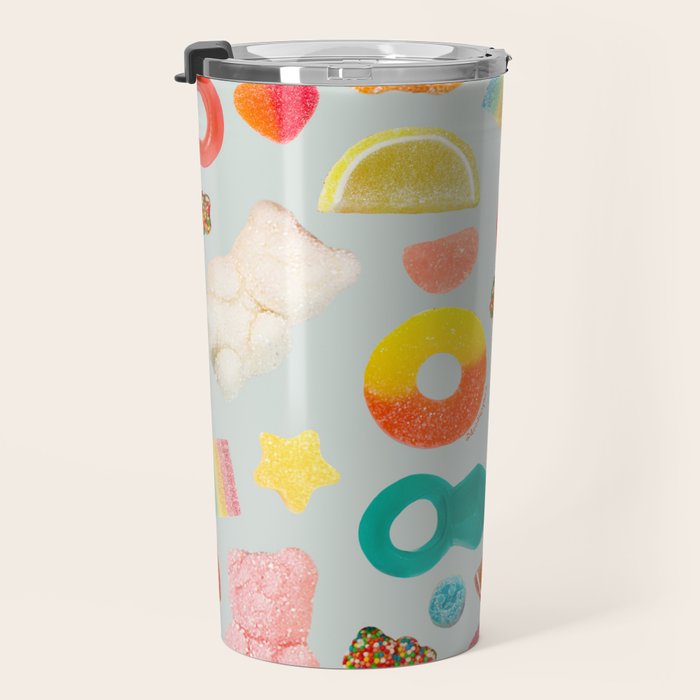 Candy Print in Blue Travel Mug Gallery Image 3