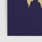 Modern navy blue white faux gold glitter brushstrokes Poster Gallery Image 3