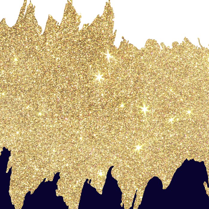 Modern navy blue white faux gold glitter brushstrokes Coffee Mug Gallery Image 2