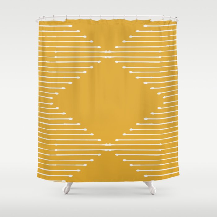 Geo (Yellow) Shower Curtain Gallery Image 1