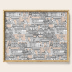 Paris toile sugar pink Serving Tray Gallery Image 1