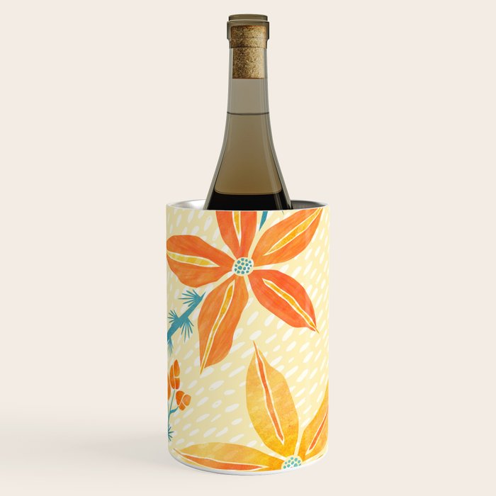 Vintage Tropical Flower Print Wine Chiller Gallery Image 3