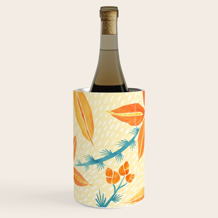 Vintage Tropical Flower Print Wine Chiller Gallery Image 1