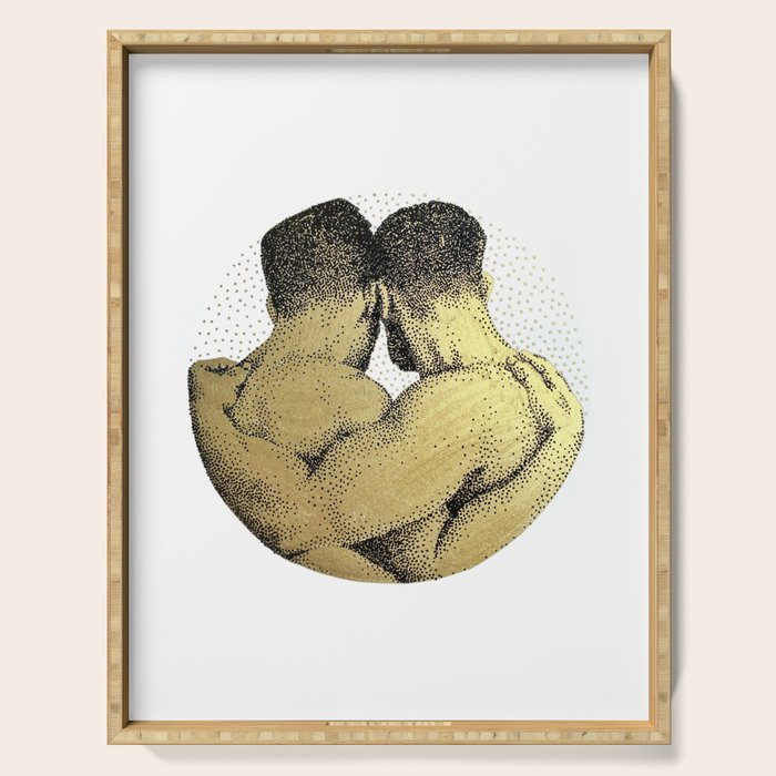 The Pair - NOODDOODs (gold doesn't print shiny) Serving Tray Gallery Image 1