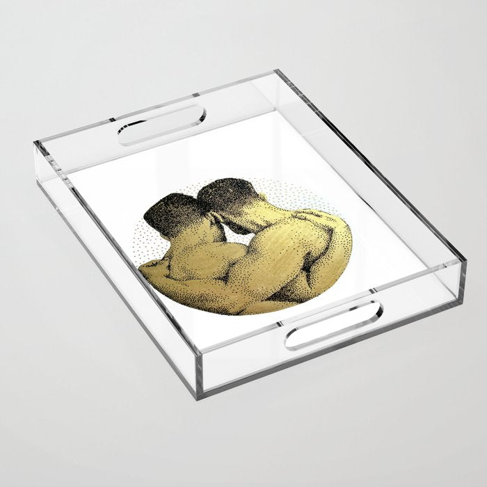 The Pair - NOODDOODs (gold doesn't print shiny) Acrylic Tray Gallery Image 1