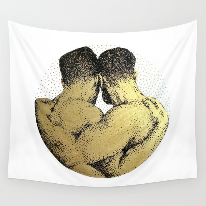 The Pair - NOODDOODs (gold doesn't print shiny) Wall Tapestry Gallery Image 1