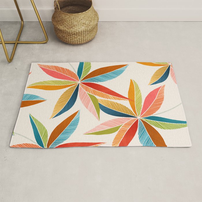 Multicolorful Leaf Design Rug Gallery Image 1