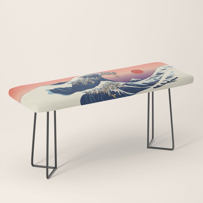 The Great Wave of Pug Bench Gallery Image 1