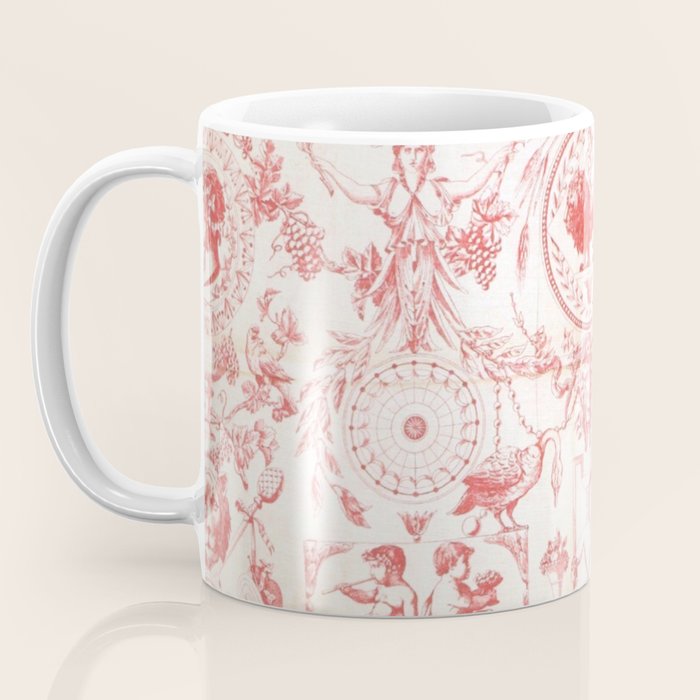 Antique 1900 Neoclassical French Chateau Toile de Jouy Coffee Mug Gallery Image 3