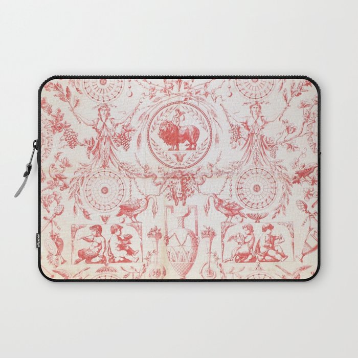 Antique 1900 Neoclassical French Chateau Toile de Jouy Laptop Sleeve Gallery Image 1