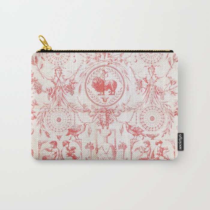 Antique 1900 Neoclassical French Chateau Toile de Jouy Carry All Pouch Gallery Image 1