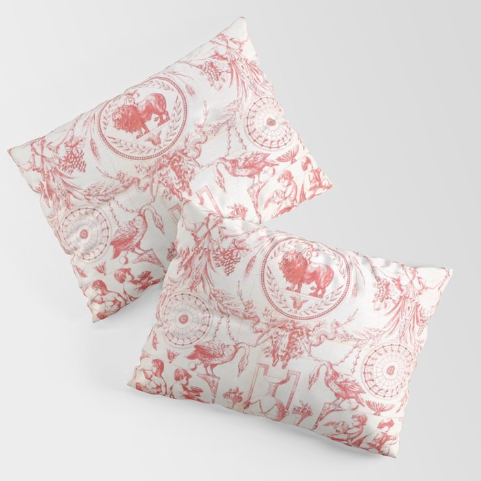 Antique 1900 Neoclassical French Chateau Toile de Jouy Pillow Sham Gallery Image 1