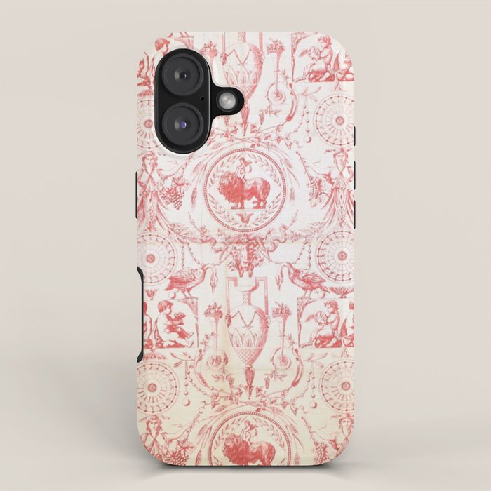 Antique 1900 Neoclassical French Chateau Toile de Jouy iPhone Case Gallery Image 1