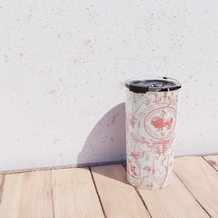 Antique 1900 Neoclassical French Chateau Toile de Jouy Travel Mug Gallery Image 4