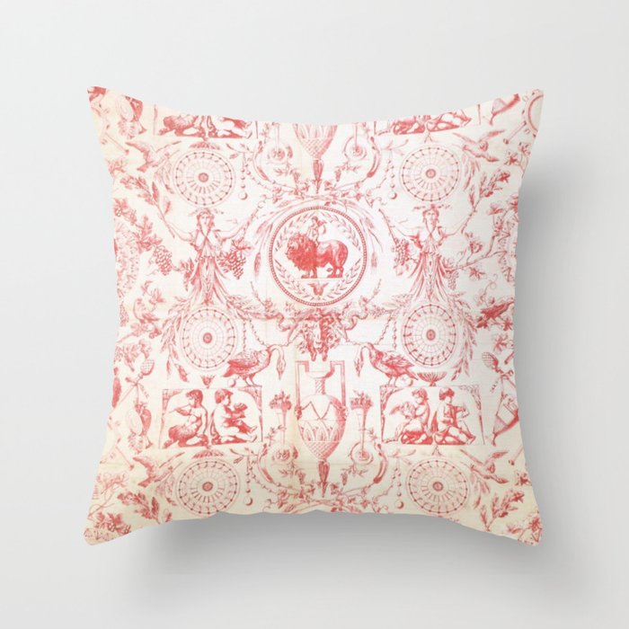 Antique 1900 Neoclassical French Chateau Toile de Jouy Throw Pillow Gallery Image 6
