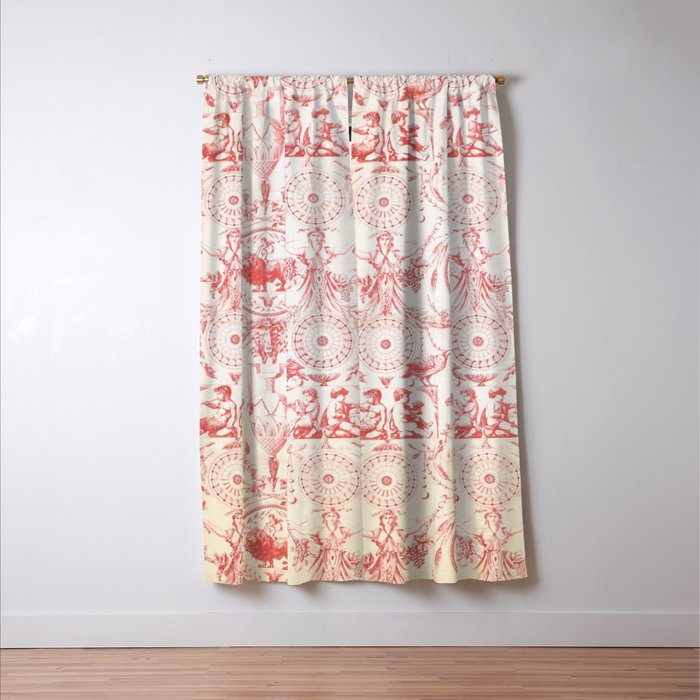 Antique 1900 Neoclassical French Chateau Toile de Jouy Window Curtain Gallery Image 3