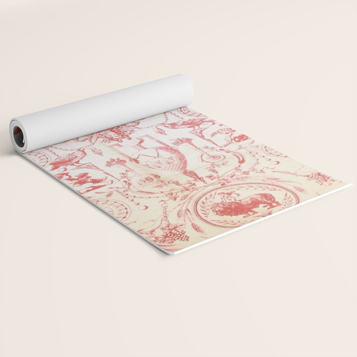 Antique 1900 Neoclassical French Chateau Toile de Jouy Yoga Mat Gallery Image 2
