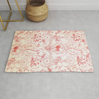 Antique 1900 Neoclassical French Chateau Toile de Jouy Rug Gallery Image 1