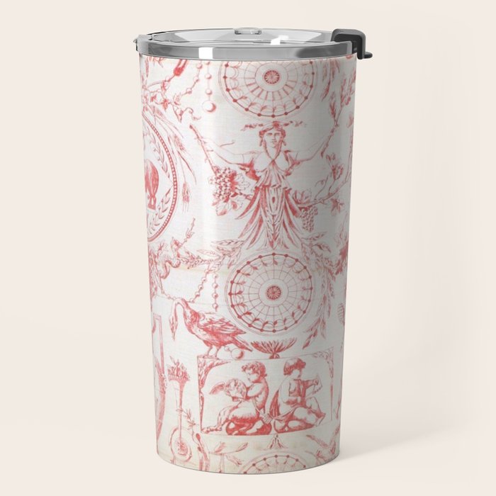 Antique 1900 Neoclassical French Chateau Toile de Jouy Travel Mug Gallery Image 2