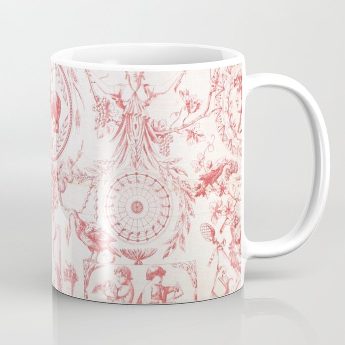 Antique 1900 Neoclassical French Chateau Toile de Jouy Coffee Mug Gallery Image 1