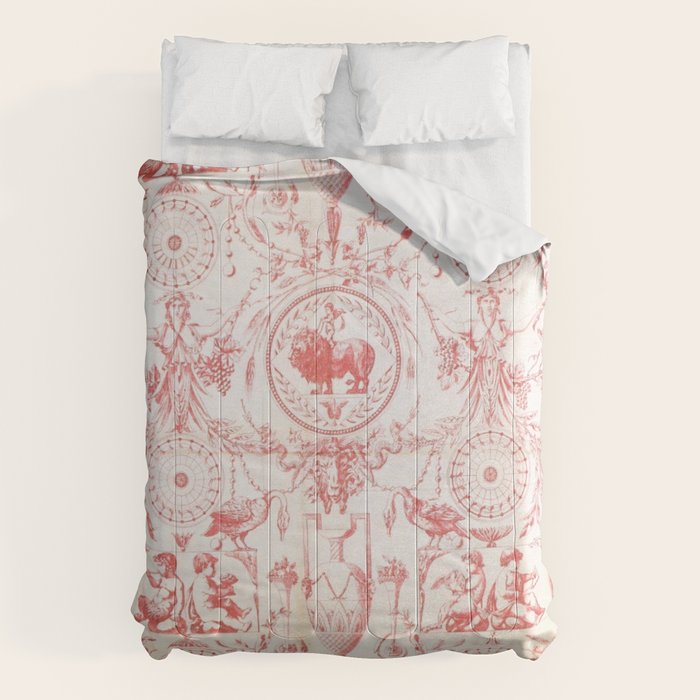 Antique 1900 Neoclassical French Chateau Toile de Jouy Comforter Gallery Image 1