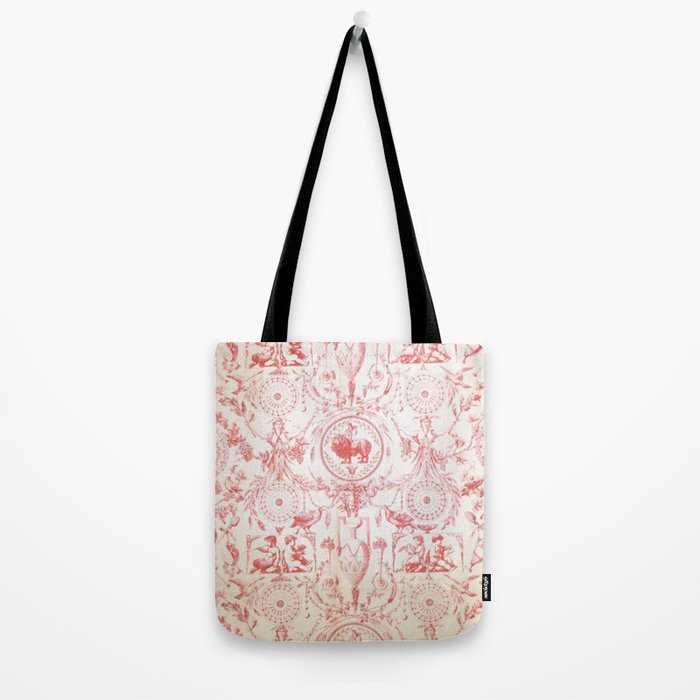 Antique 1900 Neoclassical French Chateau Toile de Jouy Tote Bag Gallery Image 2