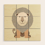 Whimsical Lion Wood Wall Art Gallery Image 1