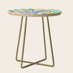 Oysters on Plate with Lemon - Coastal Checkered Side Table Gallery Image 1