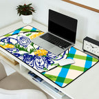 Oysters on Plate with Lemon - Coastal Checkered Desk Mat Gallery Image 2