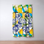 Oysters on Plate with Lemon - Coastal Checkered Window Curtain Gallery Image 3