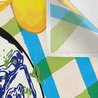 Oysters on Plate with Lemon - Coastal Checkered Wall Tapestry Gallery Image 3