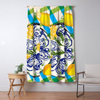 Oysters on Plate with Lemon - Coastal Checkered Window Curtain Gallery Image 5