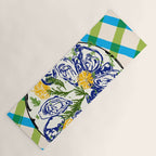 Oysters on Plate with Lemon - Coastal Checkered Yoga Mat Gallery Image 1
