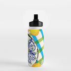 Oysters on Plate with Lemon - Coastal Checkered Water Bottle Gallery Image 2