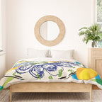 Oysters on Plate with Lemon - Coastal Checkered Duvet Cover Gallery Image 3