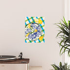 Oysters on Plate with Lemon - Coastal Checkered Poster Gallery Image 2