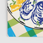 Oysters on Plate with Lemon - Coastal Checkered Poster Gallery Image 3
