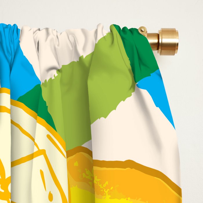 Oysters on Plate with Lemon - Coastal Checkered Window Curtain Gallery Image 2