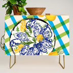 Oysters on Plate with Lemon - Coastal Checkered Credenza Gallery Image 1