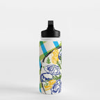 Oysters on Plate with Lemon - Coastal Checkered Water Bottle Gallery Image 3